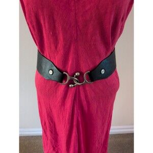 VTG Coldwater Creek Women’s Belt Brown Leather  Wide Studs Western Bohemian 90s